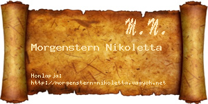 Morgenstern Nikoletta névjegykártya
